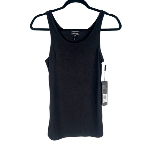 Daisy Fuentes Black Summer Spring Ribbed Lace Trim Tank Top Size Large New! - Picture 1 of 5